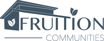 Fruition Communities logo in blue with a transparent background.