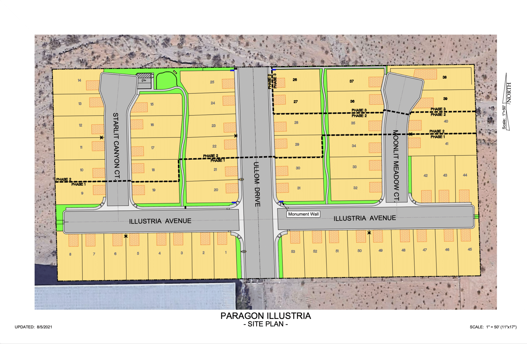 Site plan for Illustria, detailing the layout and design of the community.