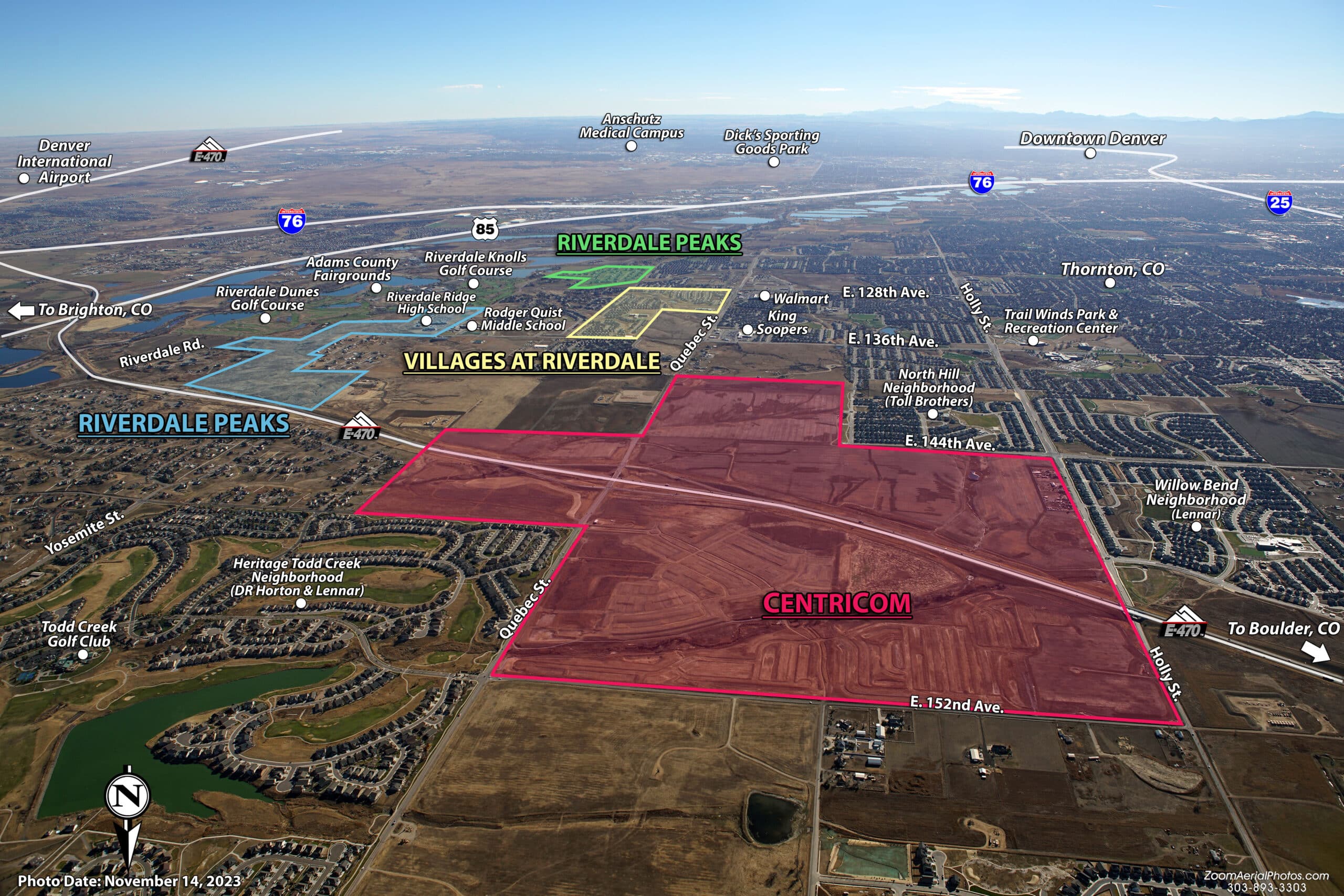 Aerial view of Thornton properties, illustrating quality workforce housing and community stabilization efforts.