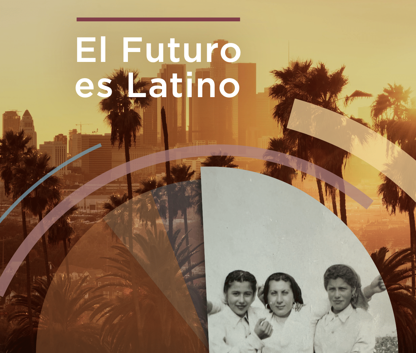 Image with the text 'El Futuro es Latino' against a colorful background.